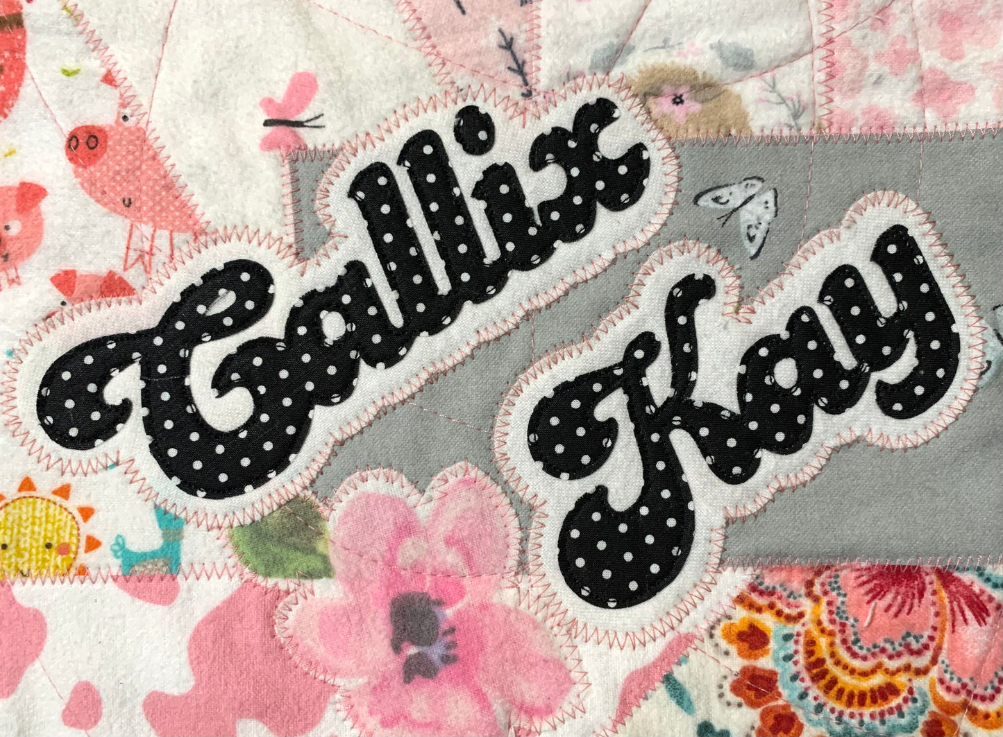 Patchwork Flannel (Pink + Black + White) Quilt