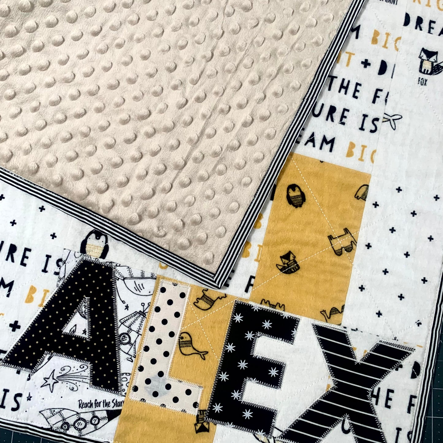 Patchwork Flannel (Black + Gold) Quilt