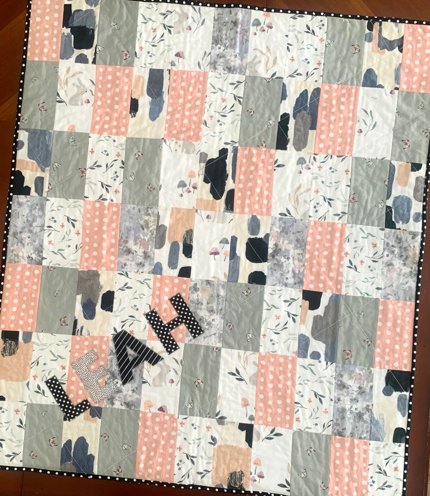 Patchwork Flannel (Peach + Sage) Quilt