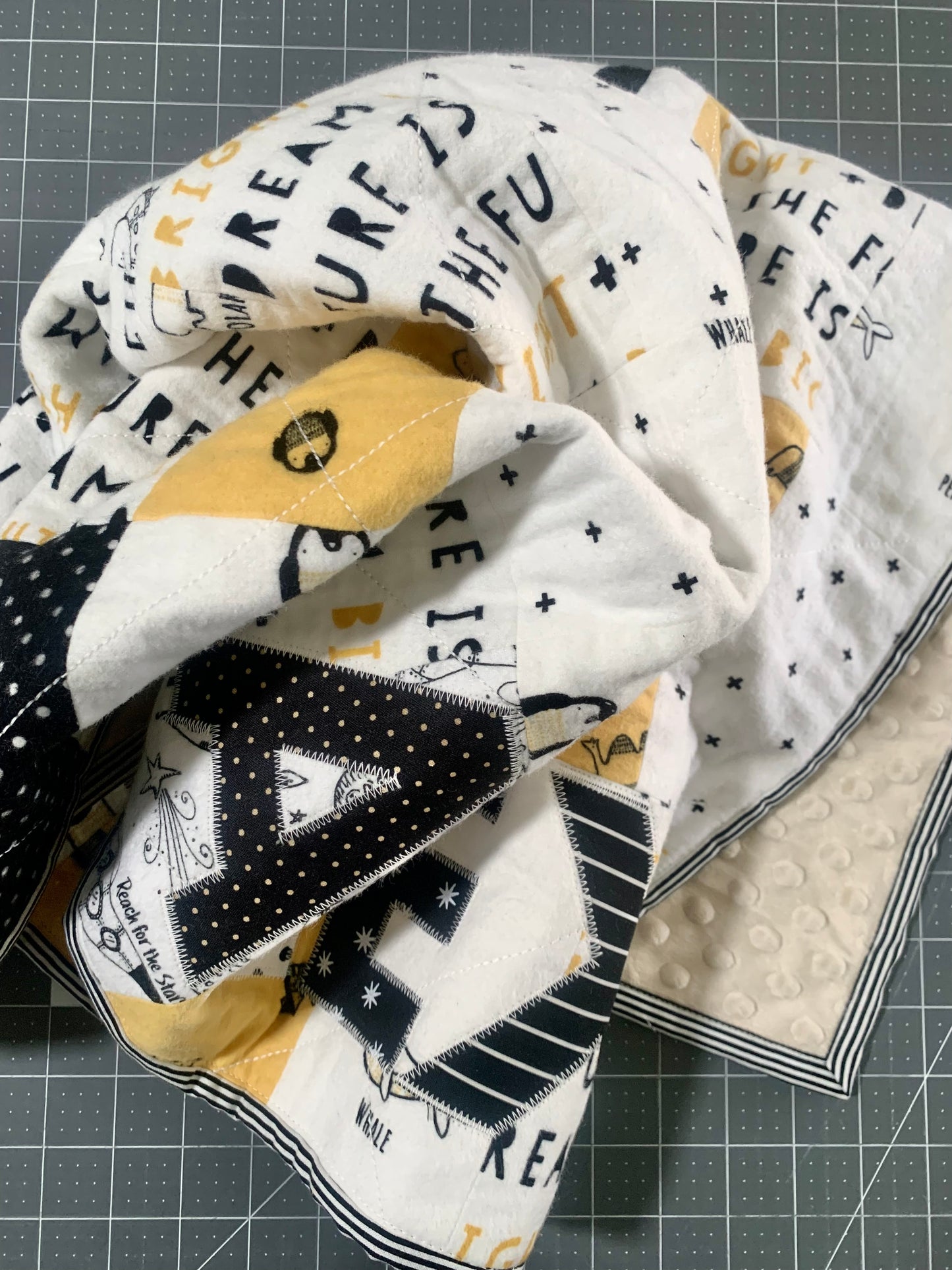 Patchwork Flannel (Black + Gold) Quilt