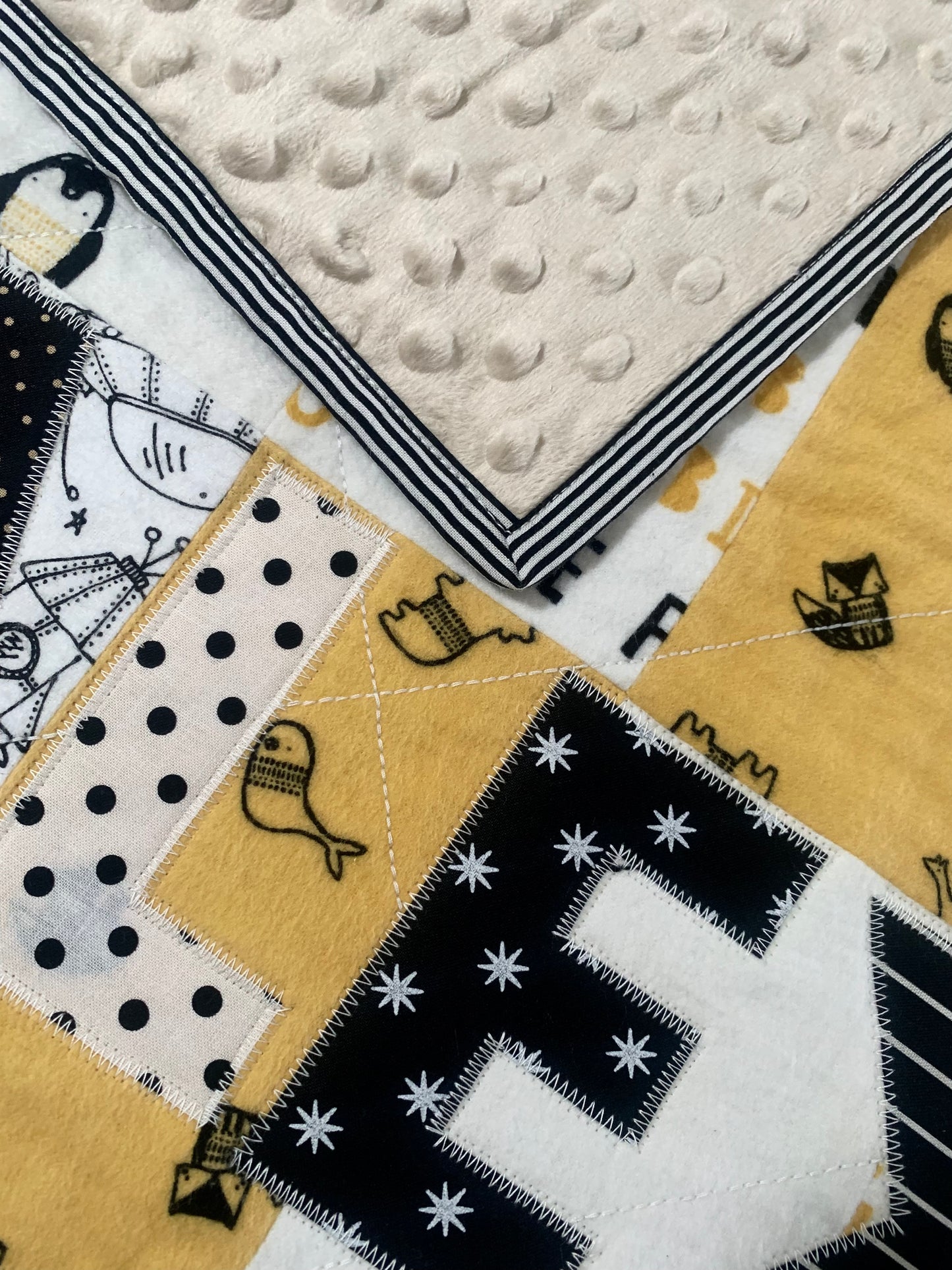 Patchwork Flannel (Black + Gold) Quilt